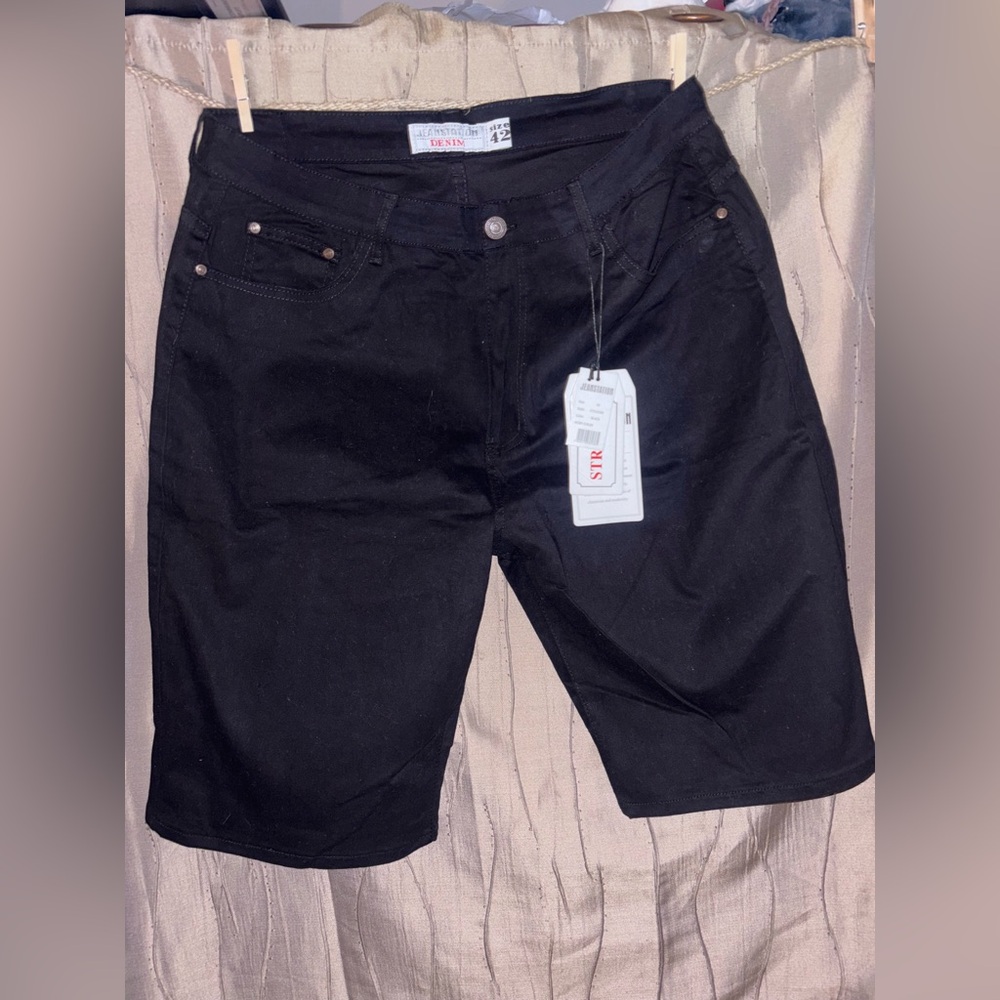 Classic Black Denim Jean Shorts